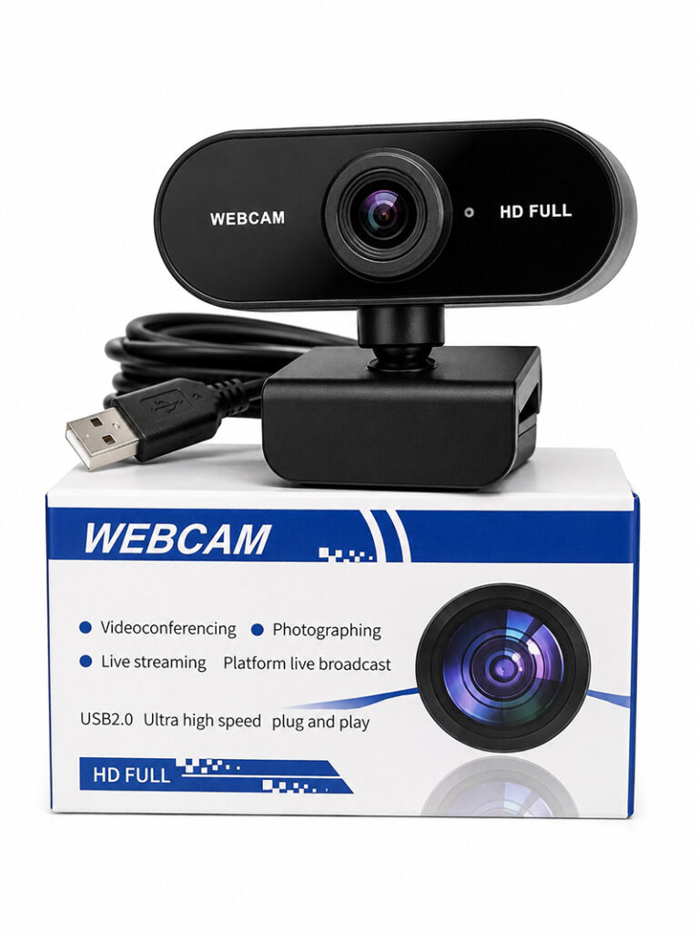 Cámara web con micrófono y resolución 1080p HD,